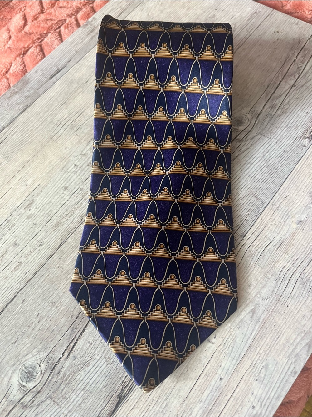 Designer blue silk tie Valentino